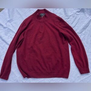 Mantovani Studio 100% Italian Cashmere Sweater Made in Italy Burgundy Men XLarge